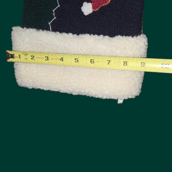 Vintage Holiday Christmas Stocking Santa Teddy Snowflake Bells Christmas Tree - Picture 7 of 7